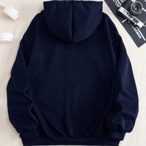 Cozy Blue Fleece Hooded Hoodie