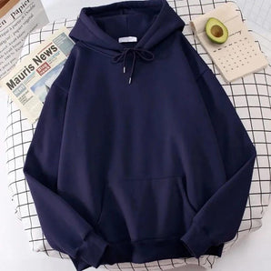 Cozy Blue Fleece Hooded Hoodie